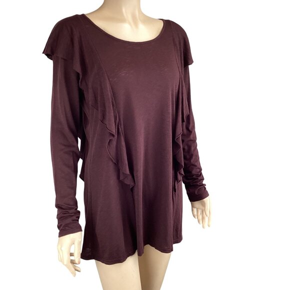 Velvet By Graham & Spencer Top Size XS Xsmall Raylee Ruffled NWT Modal Blend - Picture 5 of 8